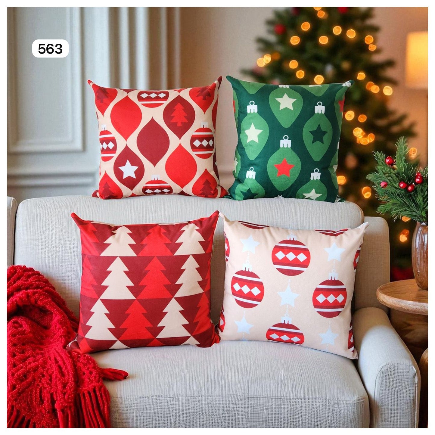 Set 4 Cojines Navideños