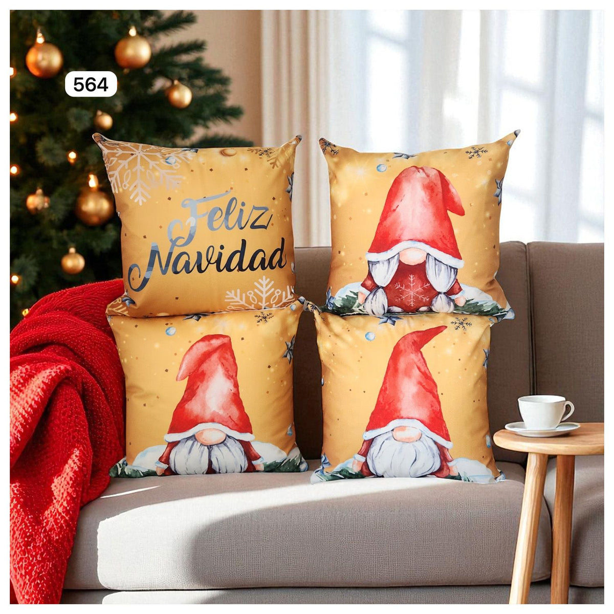 Set 4 Cojines Navideños