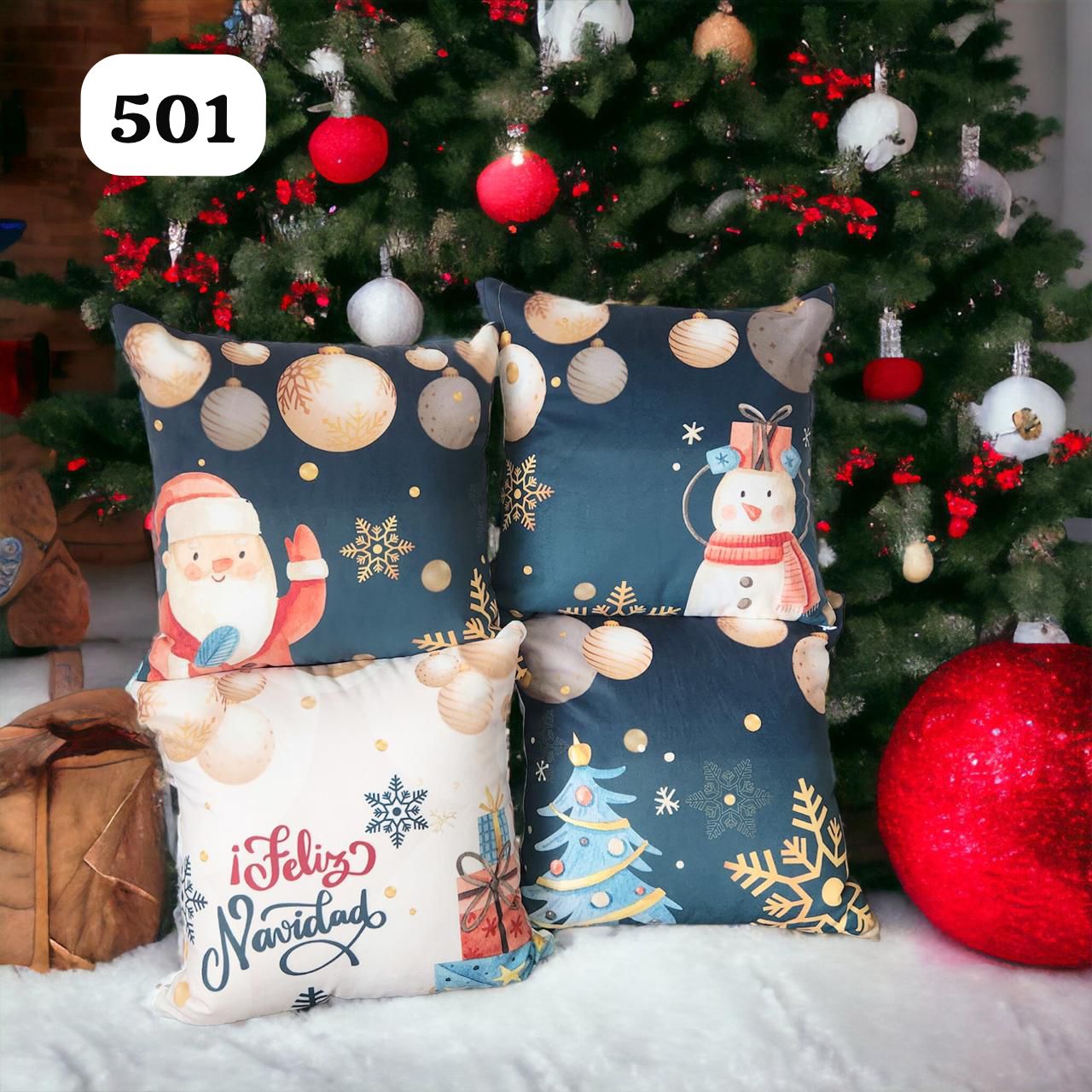Set 4 Cojines Navideños
