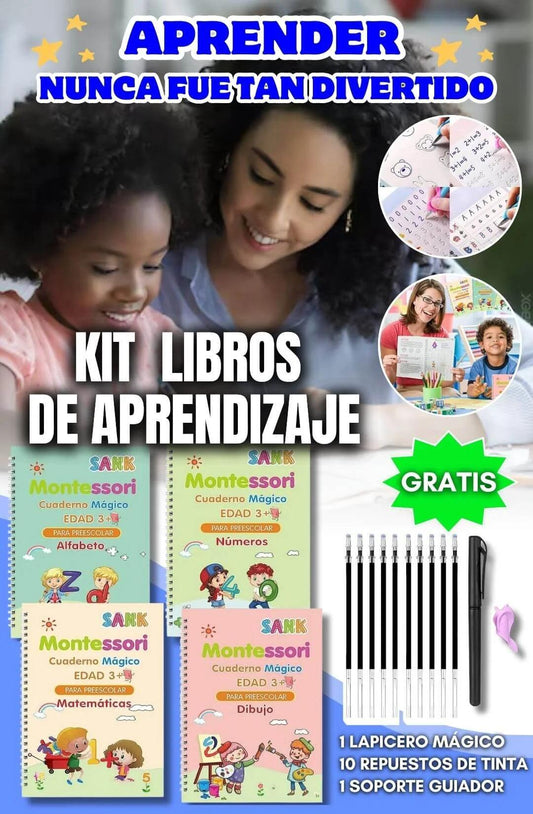 KIT DE 4 LIBROS CON TINTA MÁGICA 📚