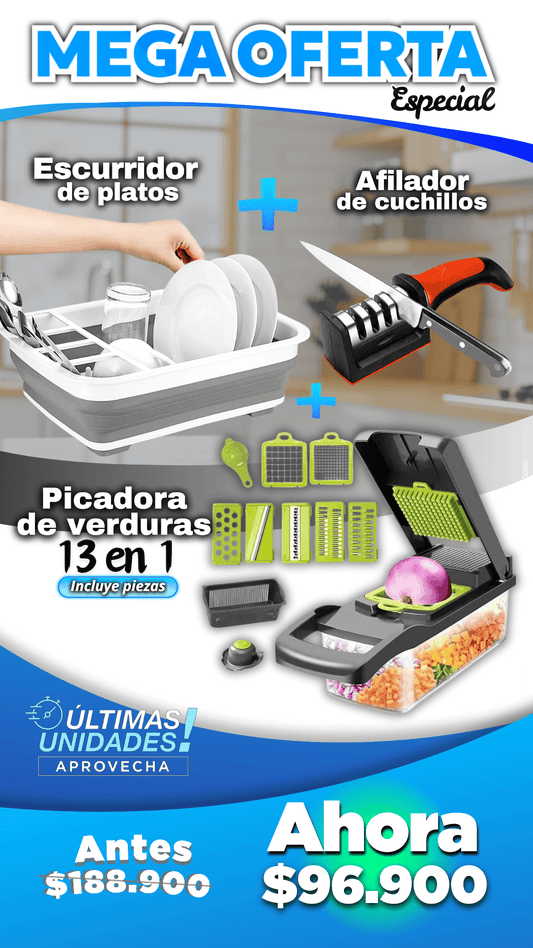 Kit afilador + picadora + escurridor
